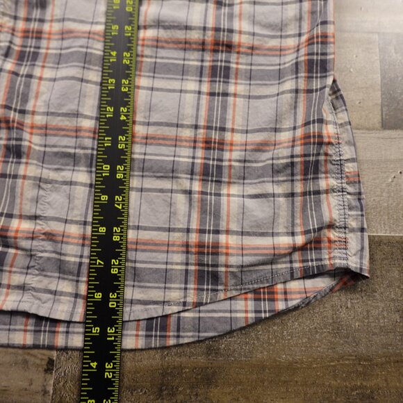 Ariat Rebar Built To Last Plaid Button-Up Shirt Men’s XL Gray Orange Workwear - Picture 7 of 10